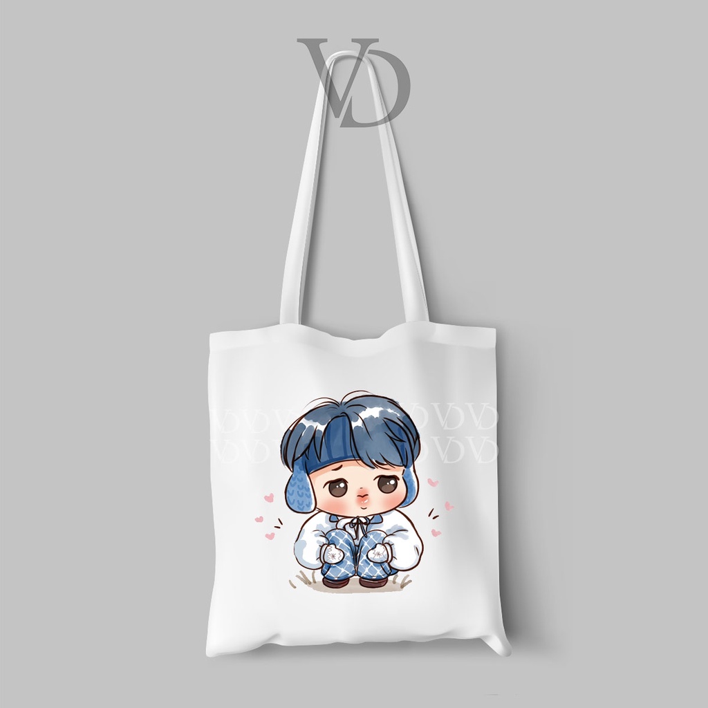 tote bag kanvas chibi cute kpop NEW EDITION/ tote bag korea band for army