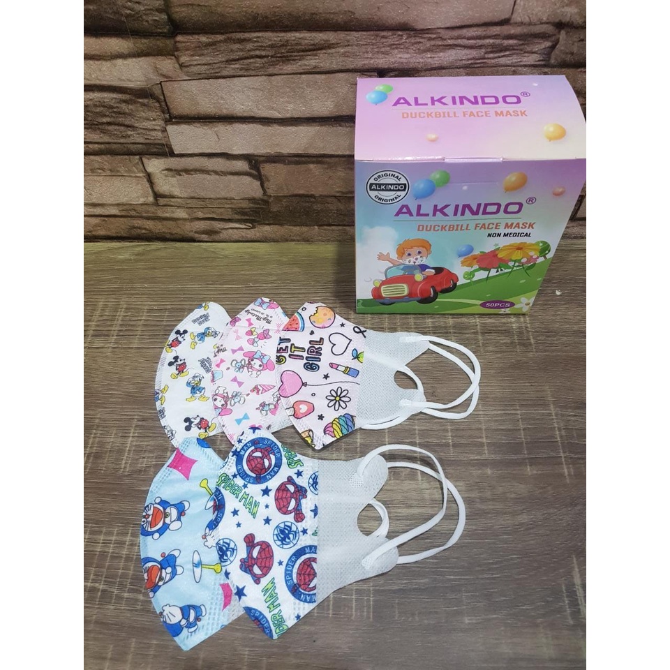 Masker Dukbill Alkindo Anak Motif 1box isi 50