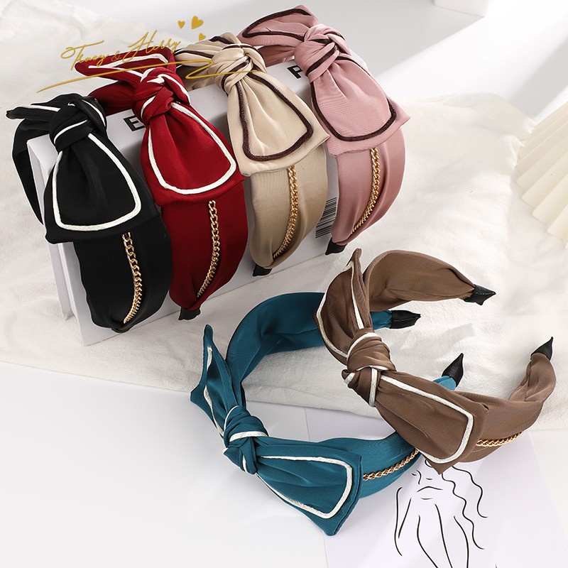 Bando wanita Bando Dewasa Pita Korea besar kain lebar Premium Elegan