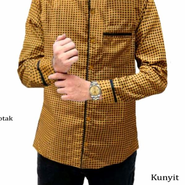 kemeja koko pria lengan panjang Kotak Kotak - Coksu, M