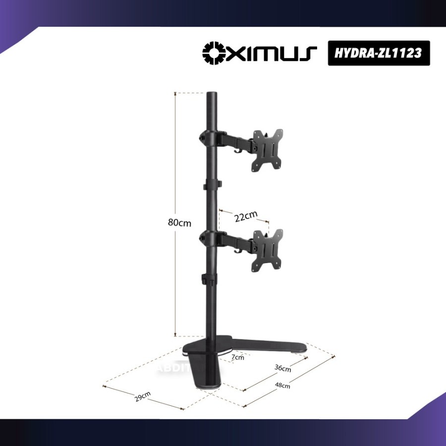 BRACKET MEJA LCD LED TV 2 Monitor 13&quot; - 27&quot; OXIMUS HYDRA ZL1123