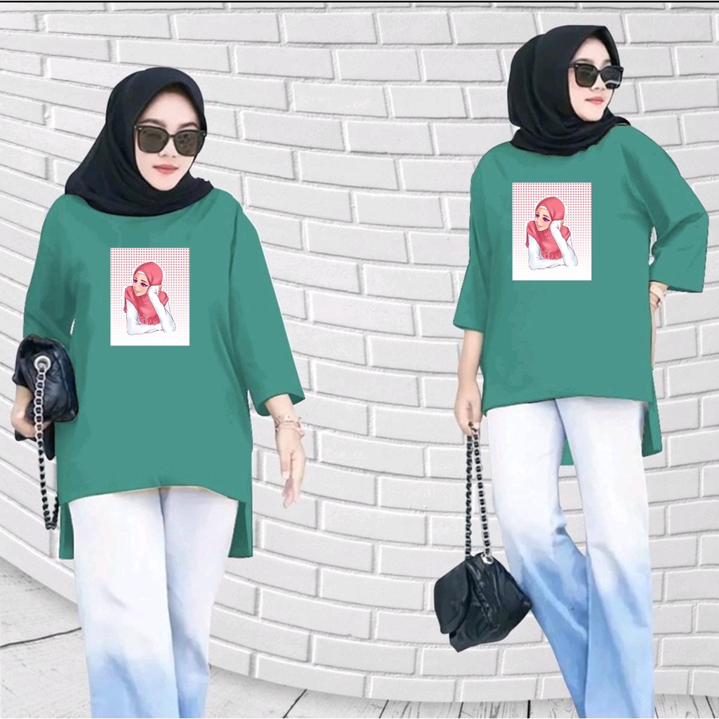 GSC - Tunik wanita motif anime 013 / tunik wanita hijab's , long tunik jumbo , tunik new