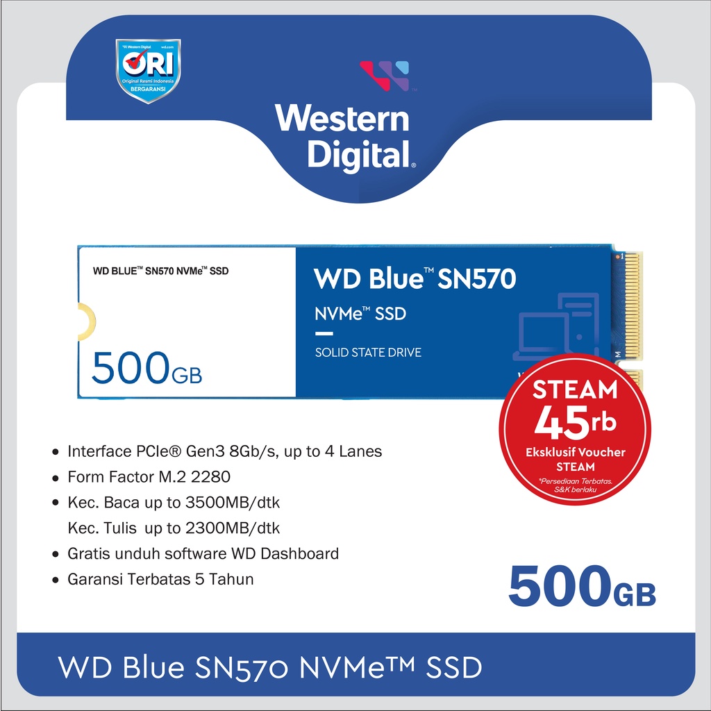 SSD WD Blue SN570 500GB - SSD M.2 NVMe PCIe