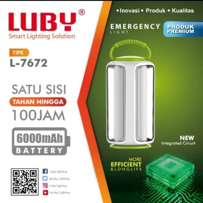 Luby L -7672 Lampu emergency Super Terang