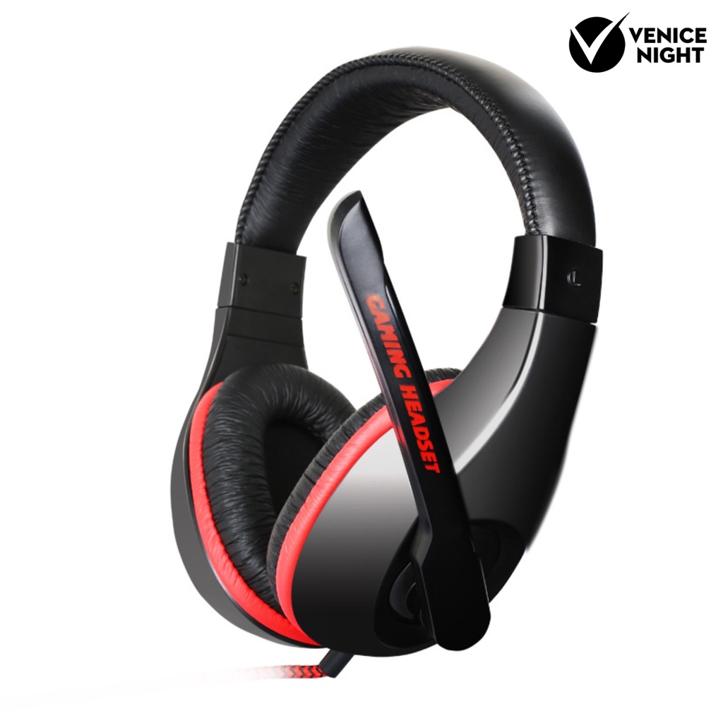 (VNEP) (Berkabel) Headphone Gaming dengan Mikrofon untuk Kursus Online Konferensi Kerja Kantor