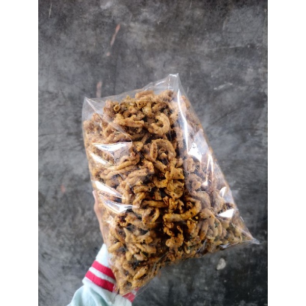 

kripik usus rasa pedas daun jeruk dan original berat 500gr