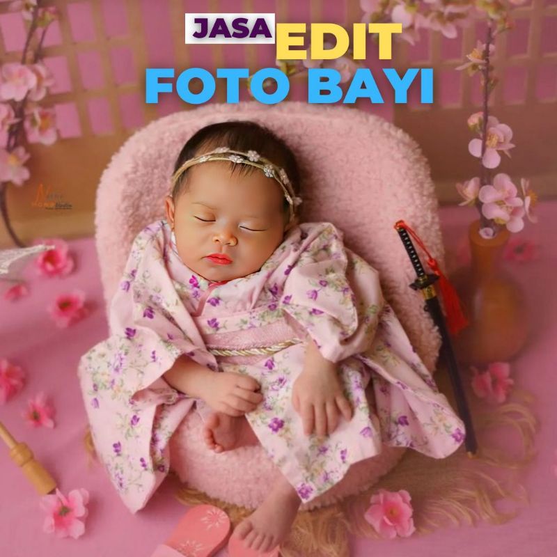 Jasa Edit Foto Bayi Ala Studio / Baby newborn / edit background