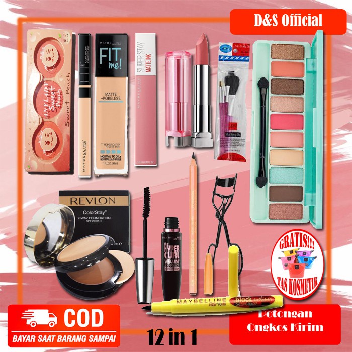 Paket Alat Make Up Korea Lengkap Murah 1 Set Komplit Peralatan Kosmetik Maybelline Remaja