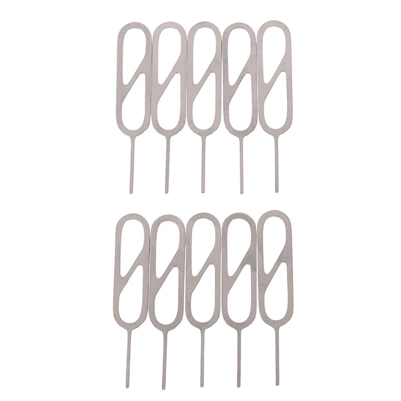 10pcs Pin Kunci Pembuka Tray SIM Card Bahan Metal Untuk Smartphonetablet