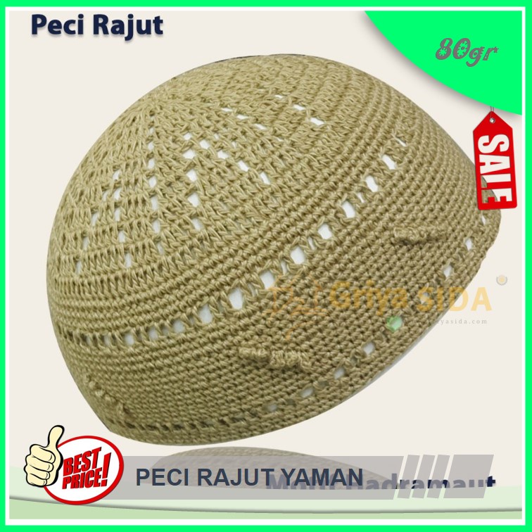 Peci rajut yaman tebal timbul peci hadramaut super oleh2 haji asli peci rajut tebal PROMO!