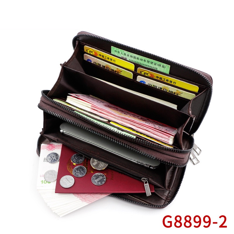 ORIGINAL IMPOR MENBENSE G8899-2 CLUTCH TAS DOMPET TANGAN DUAL ZIPPER SLETING MUAT HP BESAR STNK