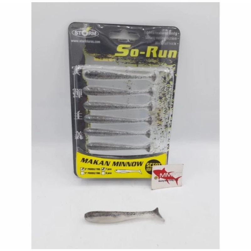 STORM SO-RUN MAKAN MINNOW 3" PEARL SHAD SOFT LURE