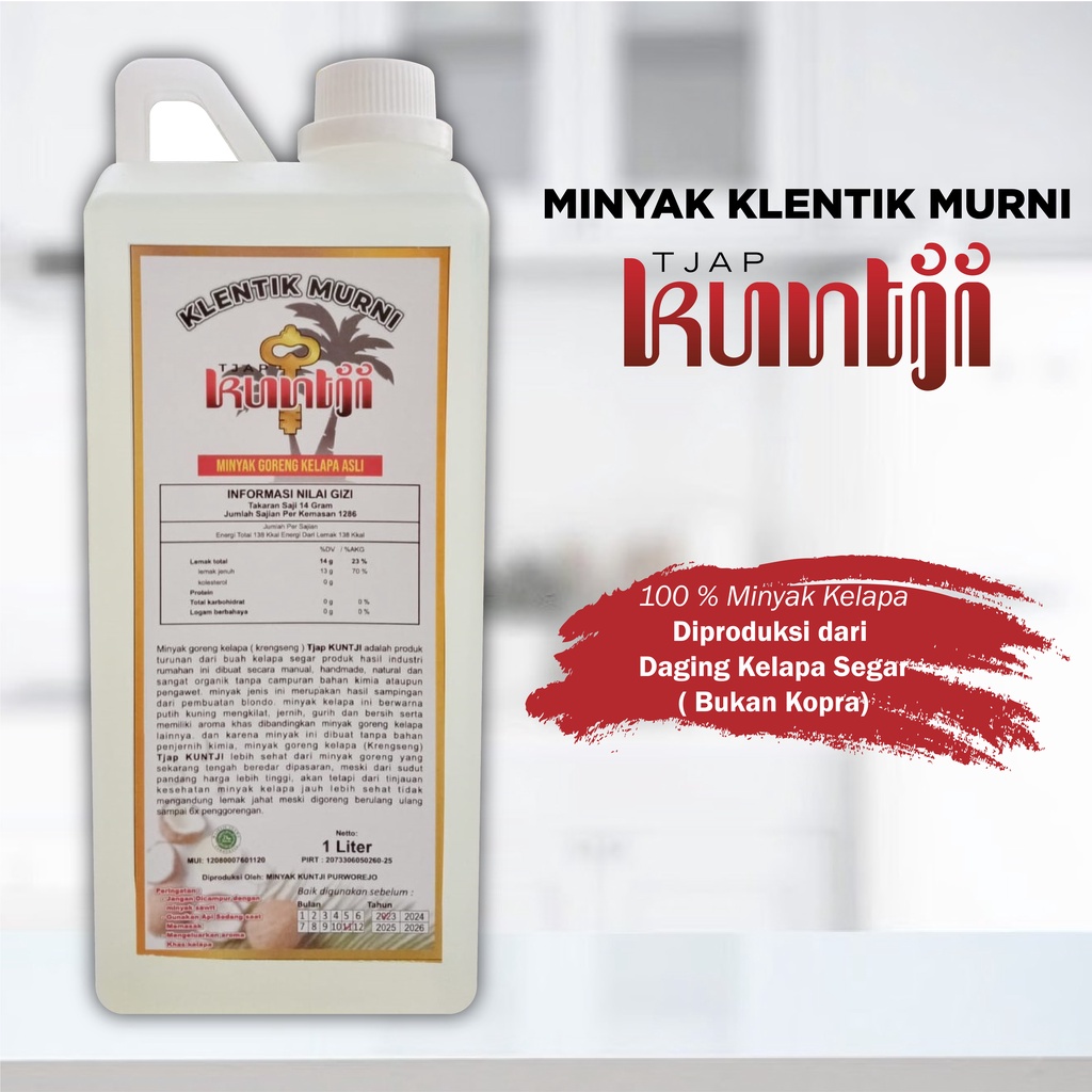 

Minyak Kelapa Klentik Asli Murni 1000 ml