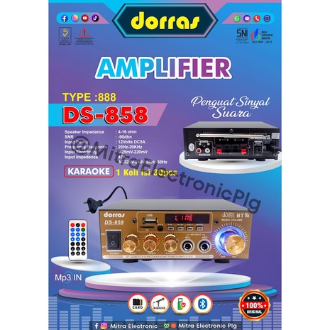Amplifier Speaker DORRAS Penguat Sinyal Suara 888 DS-858