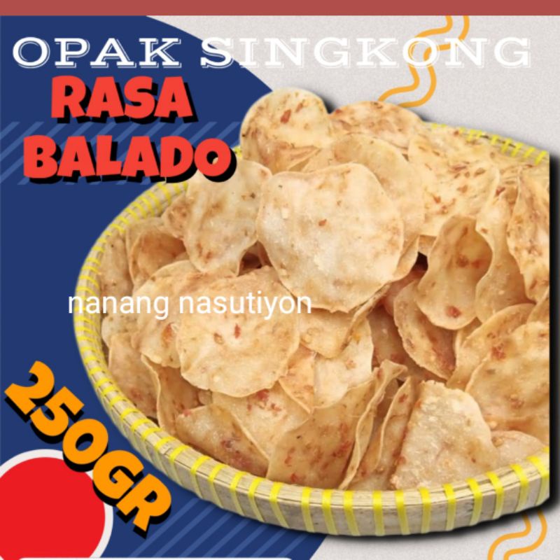 

Keripik opak singkong koin rasa balado wonosobo empuk renyah 250gram