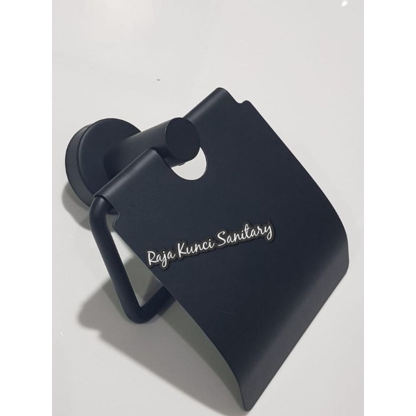 Tempat Tissue Stainless Hitam Black/ Tempat Tisu Roll/Tepat Tissue Toilet