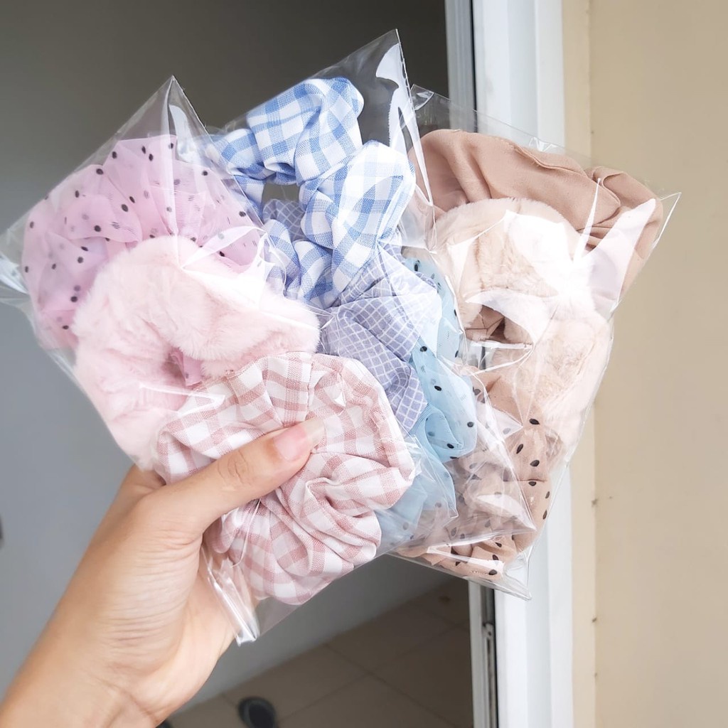 3Pcs/Set Scrunchie - Kunciran / Ikat Rambut Cepol Hijab / Jilbab [ Gratis Ongkir / Cod ]