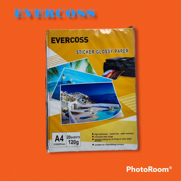 

Kertas foto stiker Glossy Photo Sticker Mengkilap A4 20 Sheets Lembar