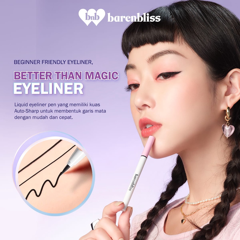 `ღ´ PHINKL `ღ´ BNB BARENBLISS BETTER THAN MAGIC EYELINER KUAS liquid mudah dipakai