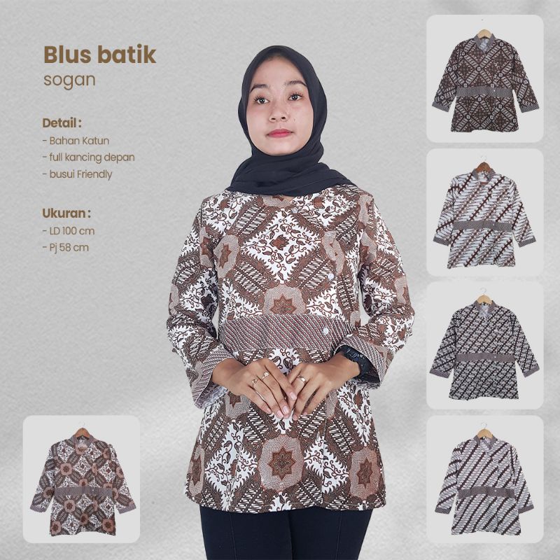 Blus Batik Sogan Kimono - Naira Batik