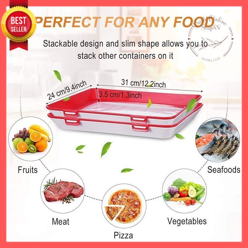 GOS A309 - Vacuum Tray Silicone Food Container /  Nampan Silikon  Kotak Wadah /  Tempat Penutup Penyimpan Makanan Elastis