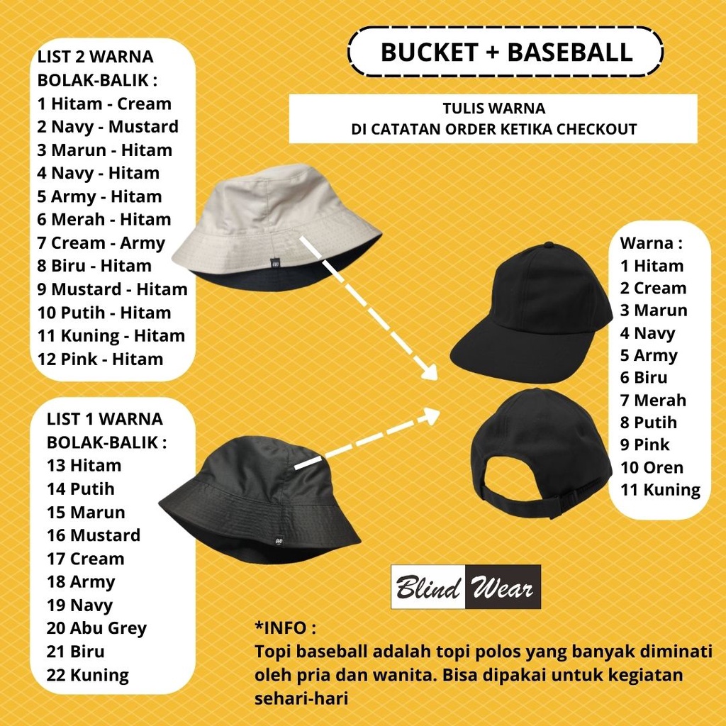 Paket Hemat Topi Bucket Dan Peci Miki Hat Premium Polos Pria Wanita Laki Perempuan