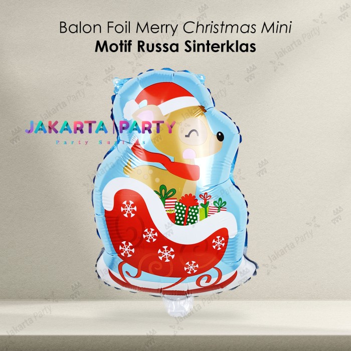 Balon Foil Kereta Rusa Mini / Balon Foil Natal / Balon Foil Xmas