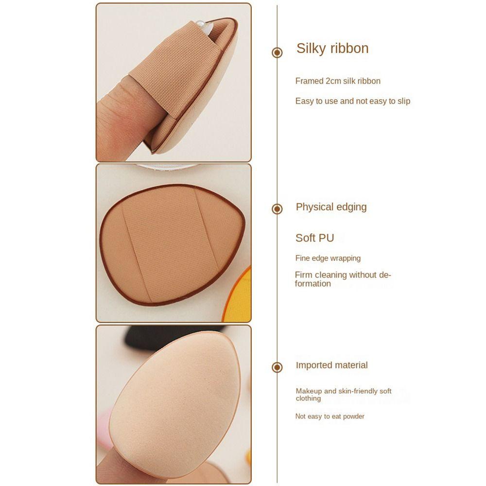 Agustin 7pcs Mini Finger Puff Ujung Jari Wajah Makeup Puff Blush Concealer Cushion Kering Basah Dual-use Makeup Sponge