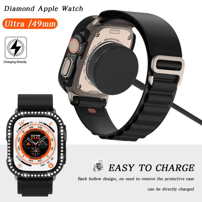 Casing Pelindung Apple Watch Ultra 49mm Bahan PC Aksen Hollow Bumper Ukuran 49mm