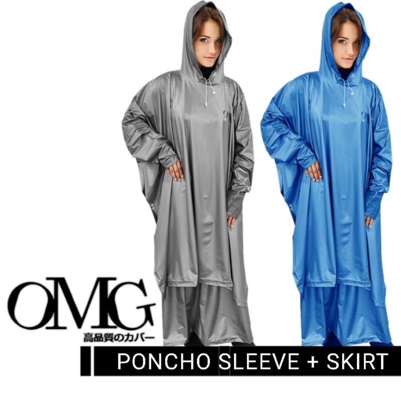 Mantel Jas Hujan Ponco Poncho Lengan dan Rok Wanita Jas Hujan Wanita Gamis Jubah dan Rok Muslim Musl