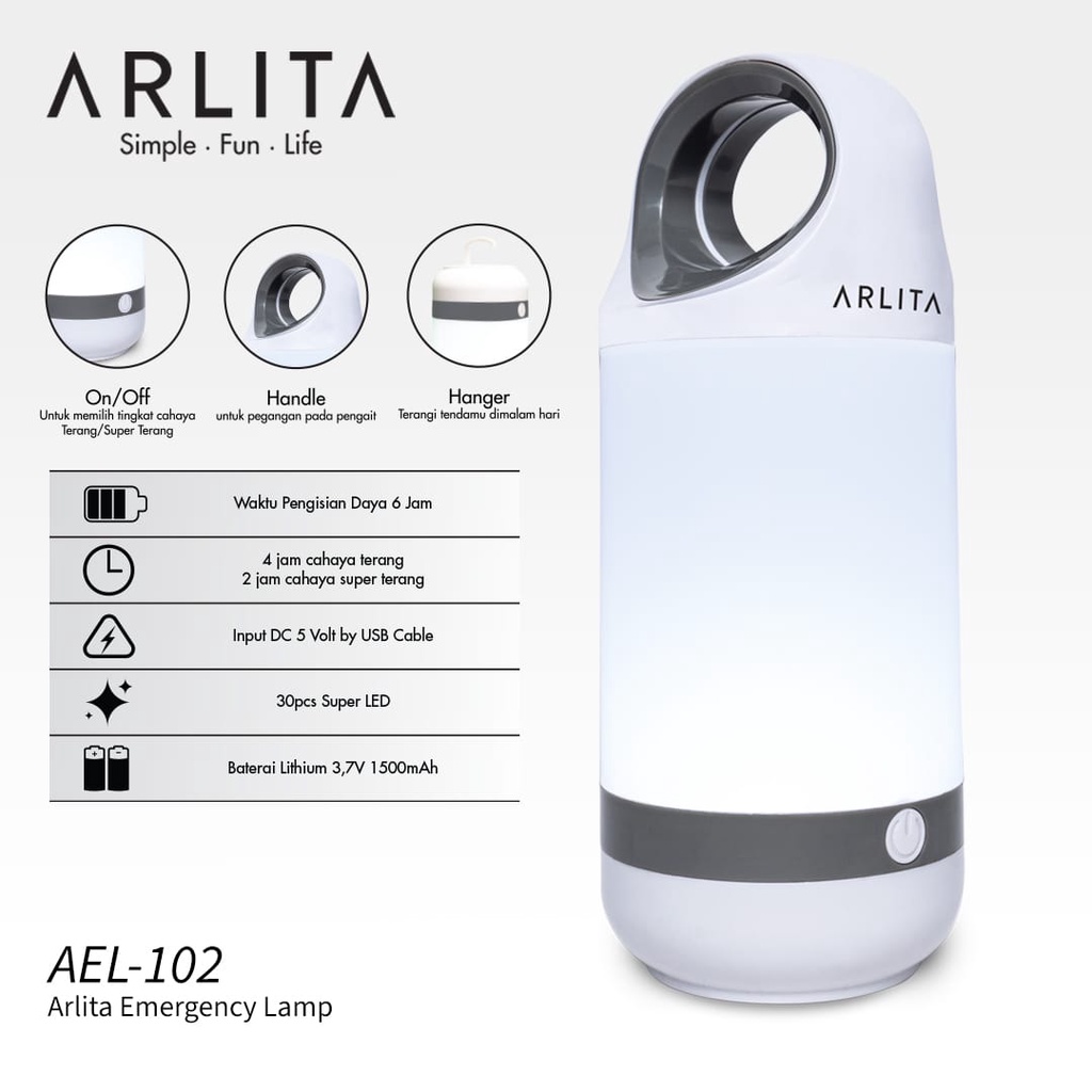 Arlita Emergency Lamp AEL-102 / Lampu darurat