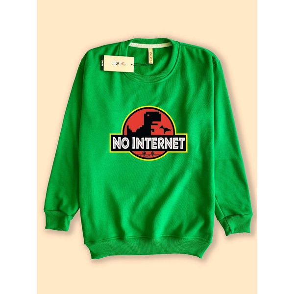 Sweater Sweatshirt Premium CAMOE Trex No Internet Dinosaur