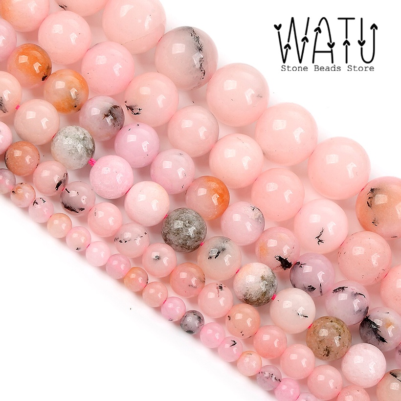 Manik Batu Alam Pink Opal Natural Bahan Gelang Batu Alam