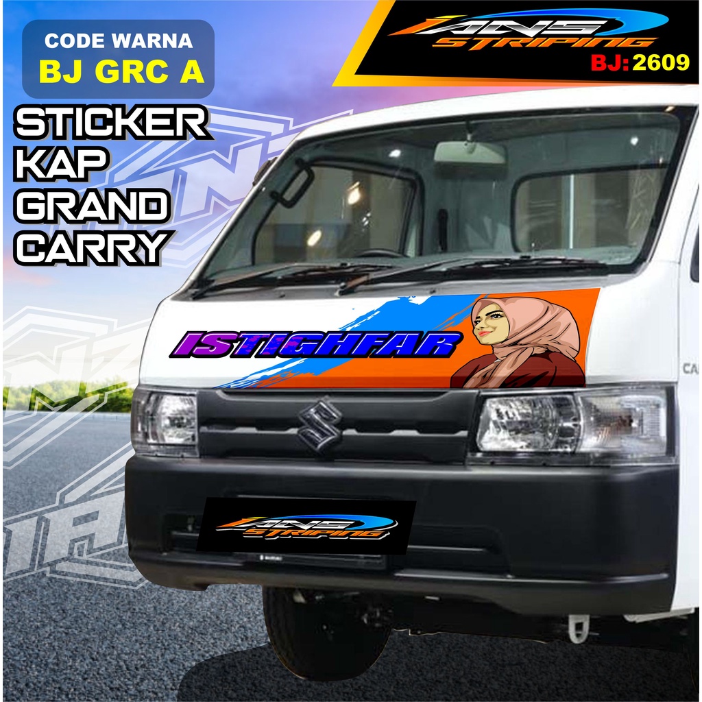 STICKER DECAL KABIN DEPAN MOBIL CARRY / STIKER KAP DEPAN MOBIL GRANMAX PICK UP / STICKER TERBARU L300