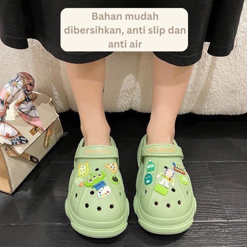 Mainland Sandal Baim Korean Aesthetic Sendal Crocs Wanita Lucu Import Outdoor HSN116