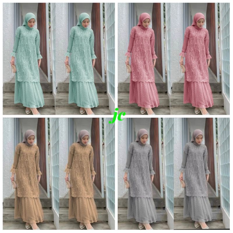 JCZ- Tiara Dotty Dress / Dress Wanita Muslimah / Fashion Muslim Kekinian