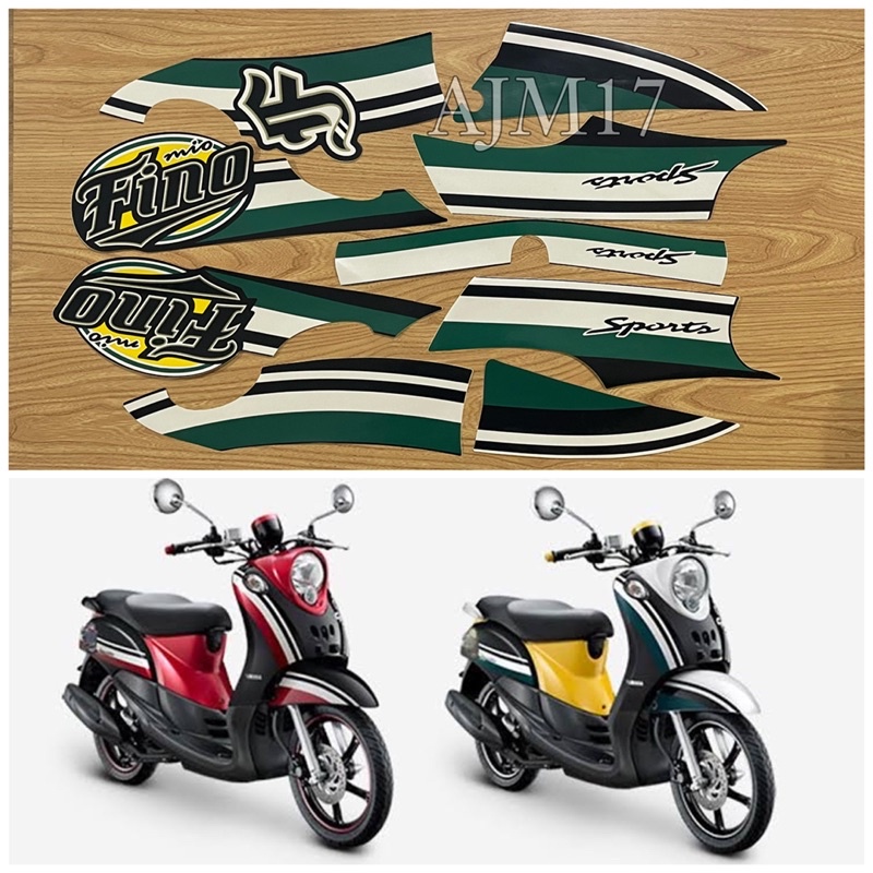 STIKER STRIPING FINO CARBU TAHUN 2013 HITAM HIJAU