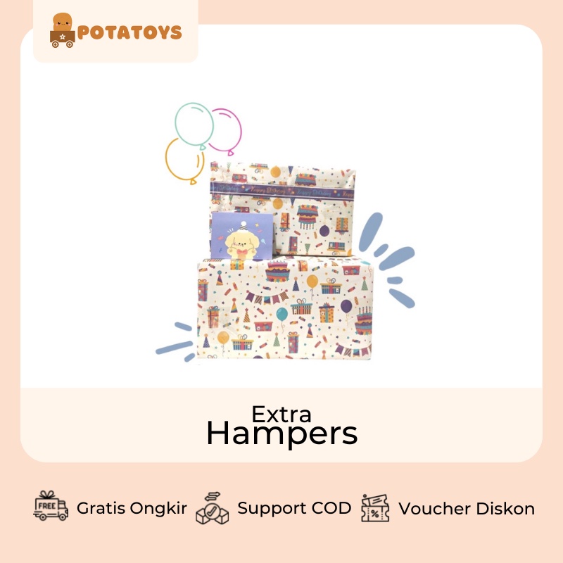 [ Potatoys ] Hampers Mainan / Kotak Kado / Gift Box / Packaging Hadiah / Hampers Box + kartu ucapan