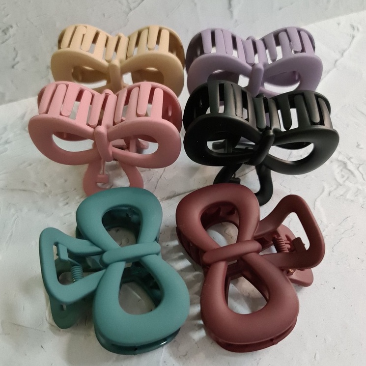 Jepit Rambut Hiu Macaron Korean Style / Jepit Matte Claw Clip Jepit Gaya Korea