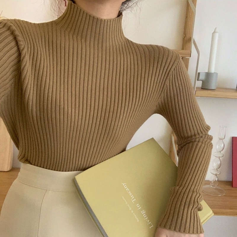 KNIT LONG SLEEVE PANJANG IMPORT WANITA TURTLE NECK MX715