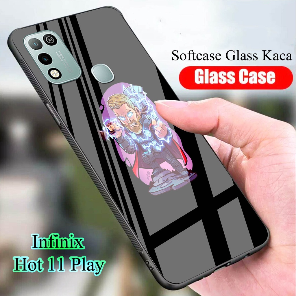 Softcase Glass Kaca INFINIX HOT 11 PLAY - Case Handphone  INFINIX HOT 11 PLAY [T89]