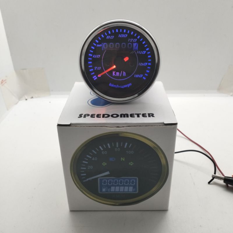 Speedometer Motor Led Indikator RPM Kilometer Analog cp crom Universal