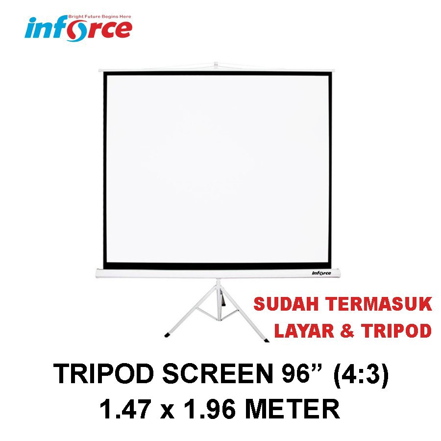 Tripod Screen Projector 96 4:3 / Layar Proyektor Inforce 96"