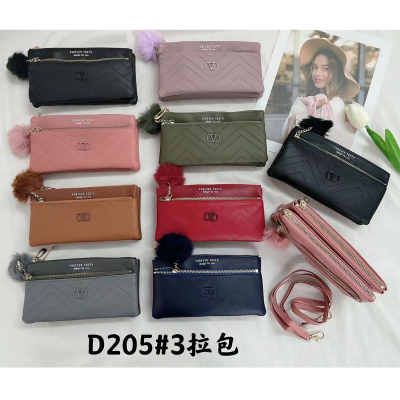 Dompet Slingphone Resleting 3 Import Wanita Murah #D2053