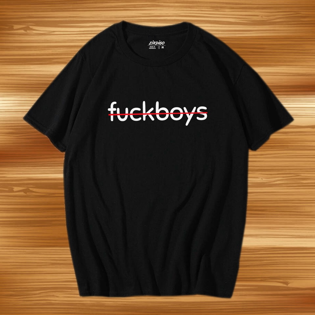 Agam Collection Baju Kaos Distro Lengan Pendek Fckboys Wide Putih Text Print DTF Premium Quality Kaos Keren Cewek Cowok