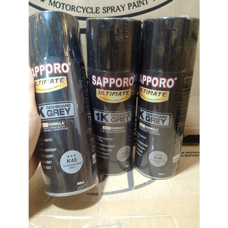 cat spray pilok pilox cat semprot sapporo ultimate saporo ultimate K40 1K dashboard grey dashboard abu cat bodi kasar motor mobil