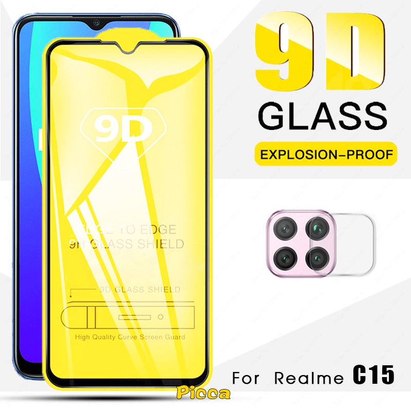 2in1 Screen Protector Realme C55 10 Pro 9i C31 C15 C35 C11 C12 C17 7 7i Realme 9 Pro Plus 6i 6 C1 C2 5 5s 5i C3 8i 8 8pro Tempered Glass Pelindung Layar Lensa Kamera