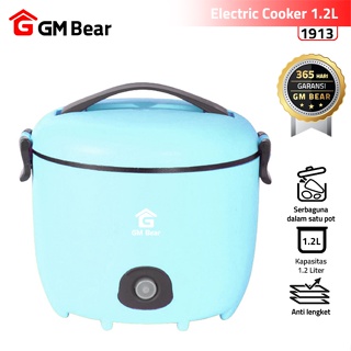 GM Bear Rice Cooker/Panci Listrik 2in1 Serbaguna P0437 - Electric Cooking Pot Pink/Blue