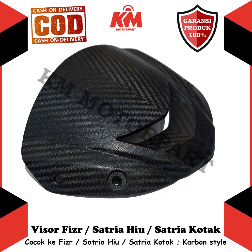 Visor Windshield Fizr F1zr Satria Hiu Kotak Variasi Karbon