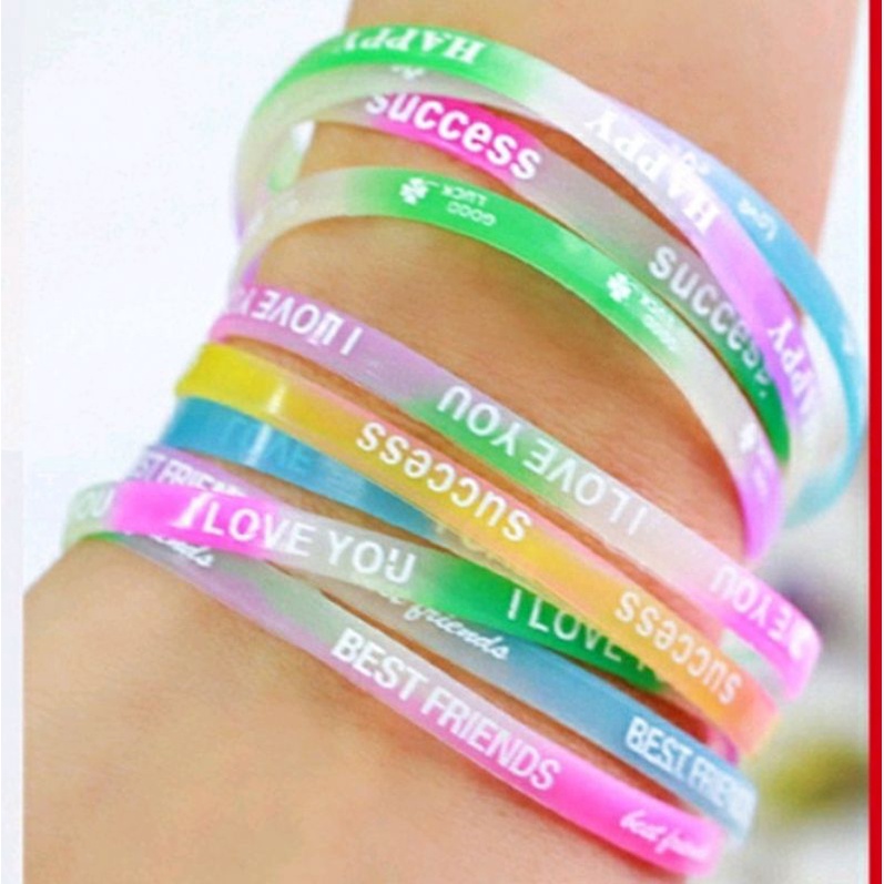 GELANG FASHION SILIKON GLOW IN THE DARK ALA KOREA TERBARU